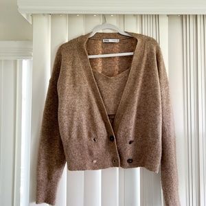 Zara cardigan and crop top